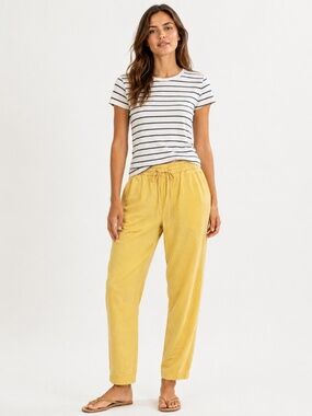 🌈 4 FOR $25 🌈 Drawstring Jogger Pants, Relaxed Fit, Washed Yellow, Size S/M